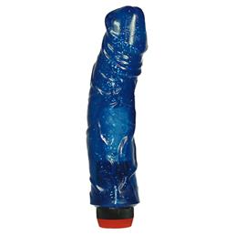 Buigzame blauwe jelly vibrator 