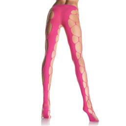 Roze Zeshoekige Net Panty