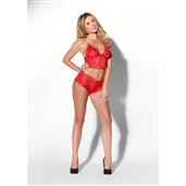 Love me Twice Lace Top set Red Small