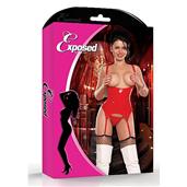 Cupless Corselet & String - Rood S/M